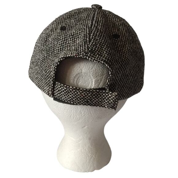 Alternative Apparel Tweed Wool Embellished Baseball Cap Cream & Black OS - Picture 3 of 4